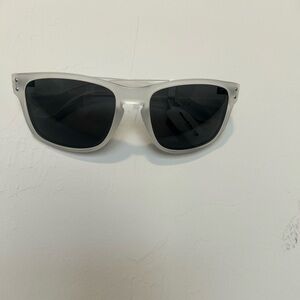 Buckle Frosted Clear Sunglasses with Black Lenses